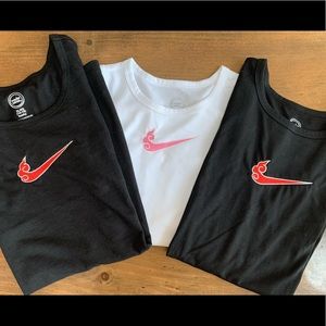 Kids Akatsuki inspired embroidered tank top. (White tank top)